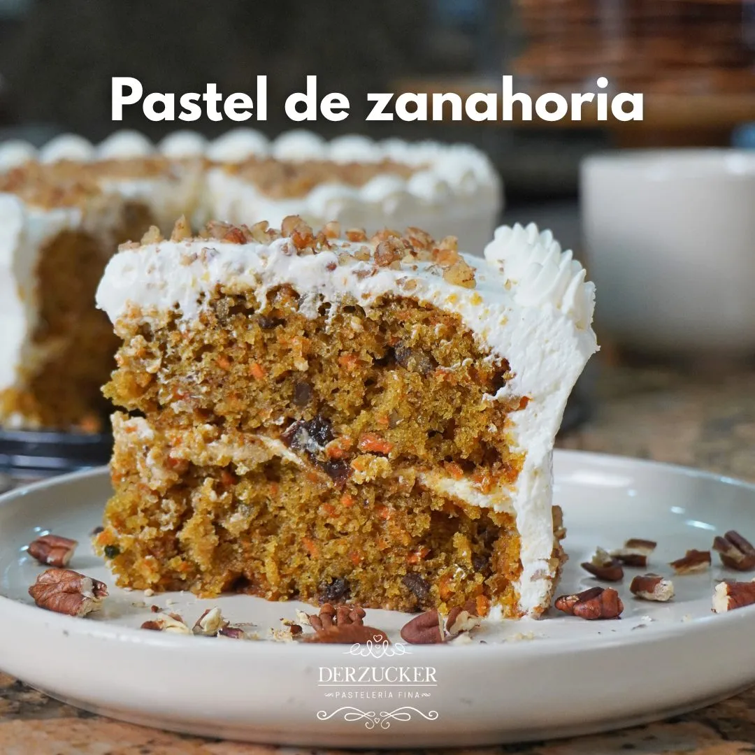 Anuncio de rebanada de pastel de zanahoria de Derzucker